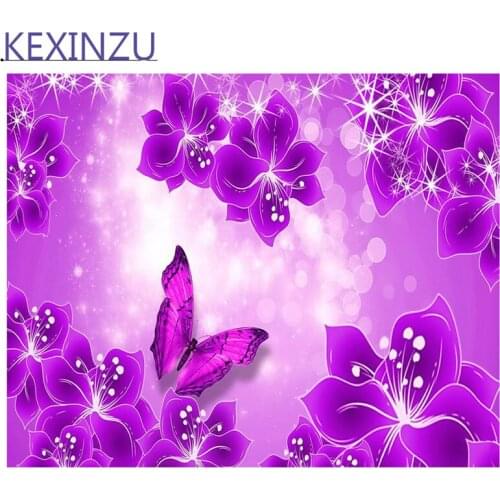 Kexinzu 5D DIY Full Square Round Diamond Painting Cross Stitch Animal Butterfly 3D Diamond Embroidery Mosaic Work Gift 01