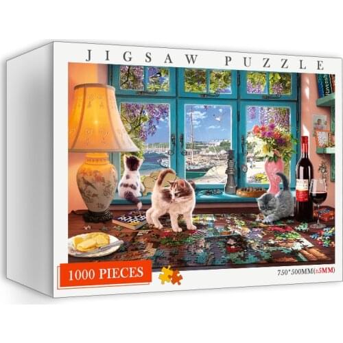 Cats Puzzle Toys Wooden 1000 Pieces Jigsaw Puzzles Multiple Creative Cats Pattern Personalized Jigsaw Adults Wooden Puzzles Toys