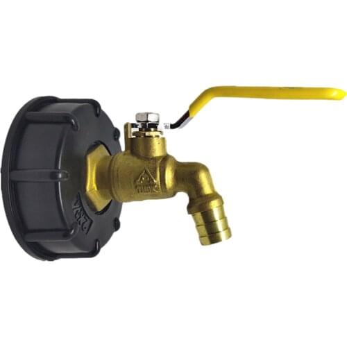 Ball Faucet IBC Ball Outlet Tap Tank 34 inch Food Grade Drain Adapter 1000L Tank Rainwater Container Brass Hose Faucet nice