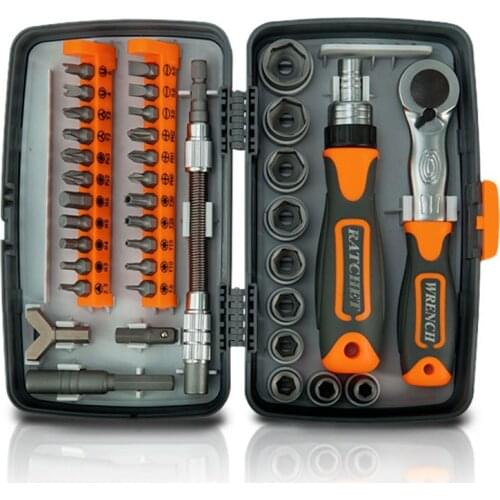 38 In 1 Hand Tools Set Box Mini Wrench Bit Car Repair Tool Professional Socket Wrench Ratchets Combo Kit Multitool for Auto New