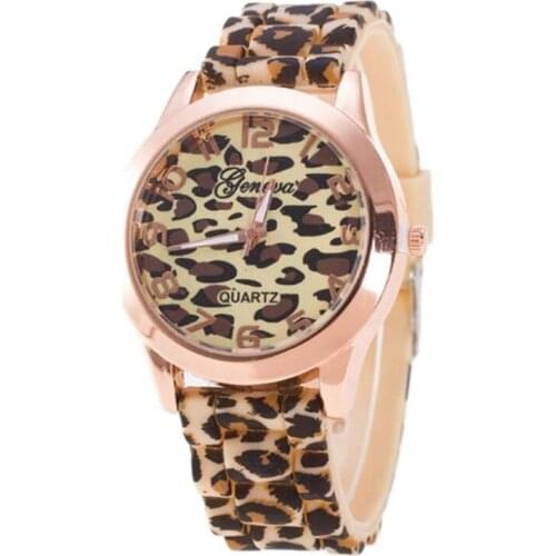 2021 New Fashion Women Watches Leopard Print Silicone Watch Jelly Analog Girl Wristwatch Geneva Dress Relojes Mujer Montre Femme