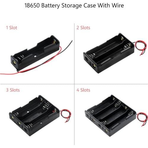 New DIY ABS 18650 Power Bank Cases 1X 2X 3X 4X 18650 Battery Holder Storage Box Case 1 2 3 4 Slot Batteries Container Wire Lead