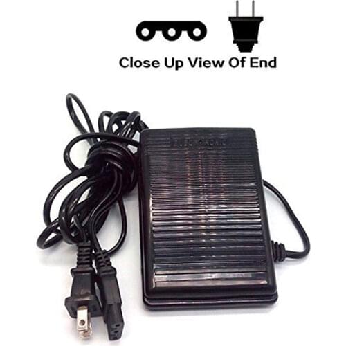 FOOT CONTROL WITH POWER LEAD CORD SMALL 3-PRONG PLUG fits JANOME NEW HOME SEWING MACHINE #H003825 USA PLUG
