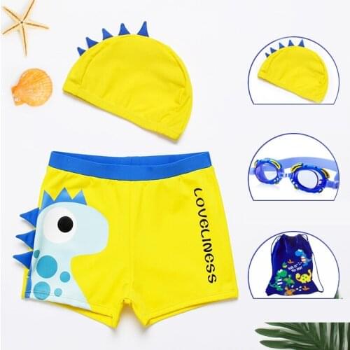 Boy Swimming Trunks For Boys Swimwear Boys Swimming Hat Swim Cap Kids Swimming Goggles Kids Swimsuit Boys With Bag