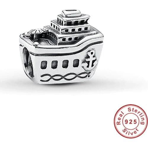 Real 925 Sterling Silver Beads Cruuse Ship Charms Bead for Women Fit Pandora Bracelets Bangles Women Diy Jewelry 2021