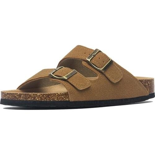 Casual Soft Cork Slippers Matte Women Men Summer Beach Slide Sandals Flip Flops Buckle Strap House Couples Outside Indoor Shoes