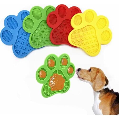 New Healthy Pet Dog Feeding Food Licking Plate Silicone Dog Feeding Lick Pad Dog Slow Feeder Treat Dispensing Mat For Dogs Cats