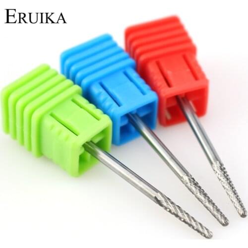 ERUIKA Tungsten Carbide Burrs Nail Drill Bit Milling Cutter for Manicure Remove Nail Gel Bur Electric Drill Machine Accessory