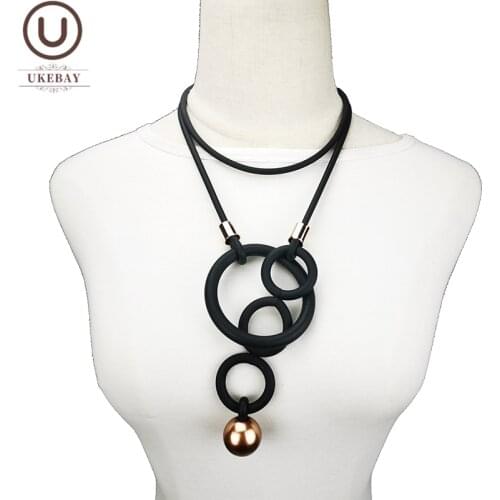 UKEBAY New Pearl Pendant Necklaces Women Strange Jewelry Round Statement Necklace Different Wears Fashion Jewelry For Clothes