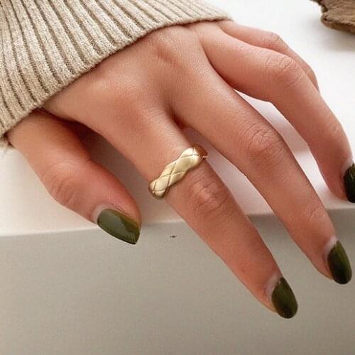 Vintage Matte Gold Finger Rings For Women Fashion Brand Design Small Round Adjust Ring Ladies Charms Jewelry Gift