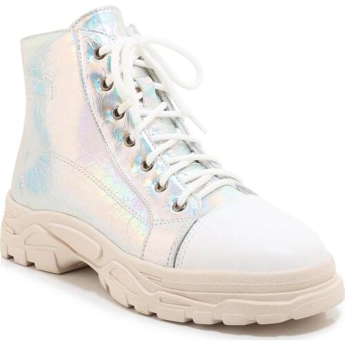 Women Martin Boots British Style Students Military Boots Patent Leather Womens Boots Winter Short Boots Winter Shoes