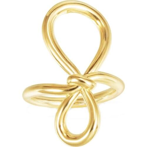 SLJELY Luxury Brand 925 Sterling Silver Yellow Gold Color Toi Et Moi 8-shaped Knot Ring Women Fashion Fine Jewelry June Series