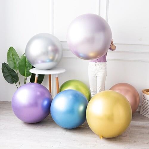 1/2Pcs 36 Inch Gold Silver Metallic Latex Balloon Metal Chrome-Plated Balloon Wedding Holiday Birthday Party New Year Decoration
