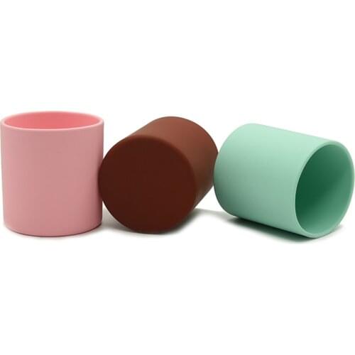 1PCS Baby Silicone Cup Food Grade Silicone kids Feeding Cup Infant Toddler Tableware Drinking Cup BPA Free 250ML Heat-resistant