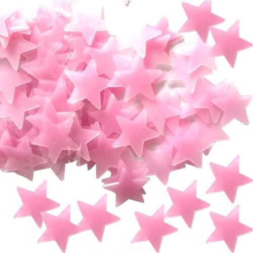 100pcs Home Decor Wall Decals Glow Color Stars Luminous Fluorescent Wall Stickers for Kids Nursery Rooms JAN88