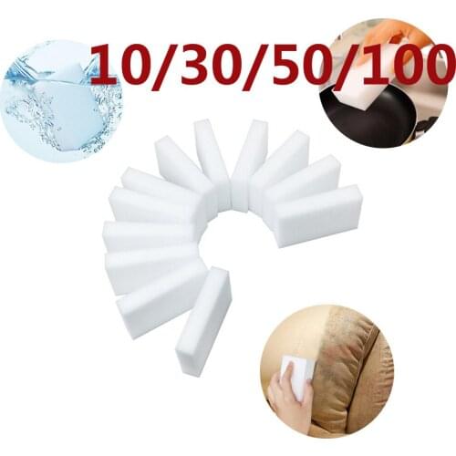 100 pieces 100*60*20 mm White Melamine Sponge Magic Sponge Eraser Multi-Functional Kitchen Bathroom Cleaning Household Tools