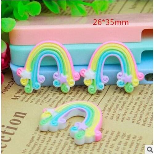 15pcs/lot flat back resin rainbow with star ,DIY resin craft accessories fashion resin cabochons