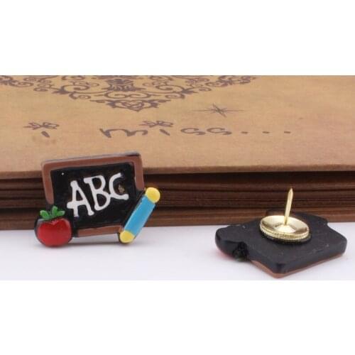 2pcs Cartoon Small Blackboard Cute Pushpin Push Pin Color Pin Cork Board Photo Thumbtacks Wall Tack Decoration Binding Supplies