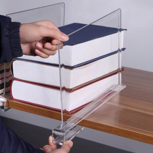 2 Pcs Shelf Dividers Multifunctional Durable Acrylic Bookcases Transparent Shelf Separators for Wardrobe Dropshipping 2021