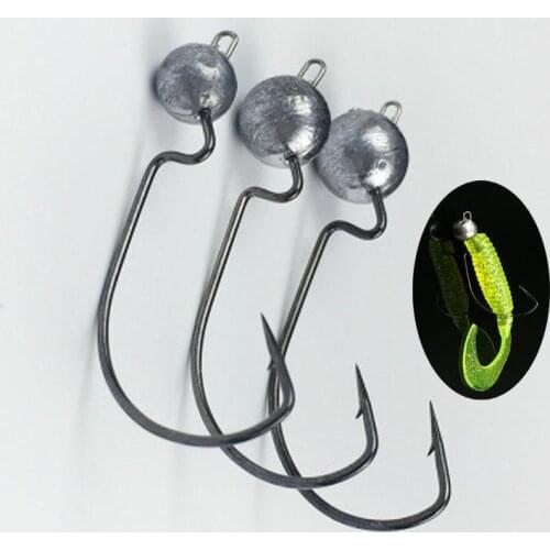 20pcs/Bag Fishing Mustad Hook Jig Head Sharp Original Color Worm Crank Fishhook