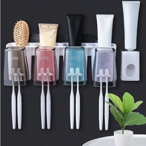 Bathroom Accessories Automatic Tooth Brush Holder Toothpaste Dispenser Toothpaste Squeezer Wall Paste Mounted Dropshipping