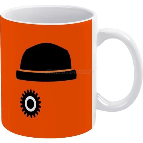 Orange Clock White Mug White Ceramic Tea Cup Birthday Gift Milk Cups and Mugs Orange Movies