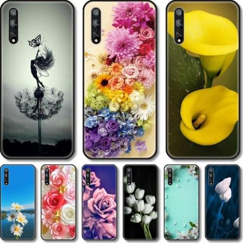 Yellow flowers Phone Case For Huawei Y 5 6 7 8 9 A P S Pro 2020 2019 Black Shell Cover
