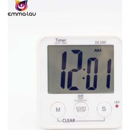 Digital Timer DC100 Professional LCD Clock Alarm Count-Up Count-Down Timers 12h/24h Time Display