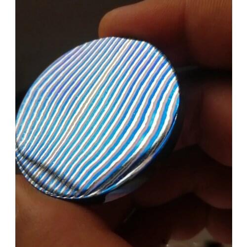 Zirconium Damascus Coin for EDC Tool Diameter 42mm*4mm