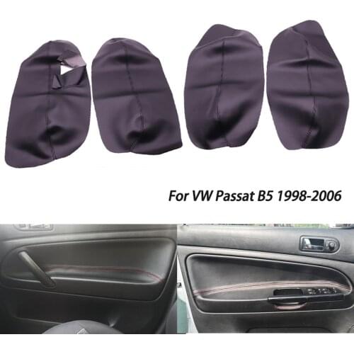 EIDRAN Microfiber Leather Interior Door Panel Leather Cover Door Handle Armrest For VW Passat B5 1998 1999 2000-2006