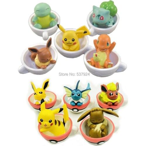 New 5Pcs Pik Fla Vap Jol 3CM Cup PVC Action Figure Toy