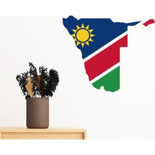 The Republic of Namibia Flag Africa Country Map Shape Removable Wall Sticker Art Decals Mural DIY Wallpaper for Room Decal