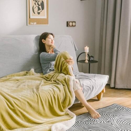 Fleece Blanket Double layer Winter blanket Soft Warm flannel blanket duvet cover/blanket dual-purpose multifunctional blanket