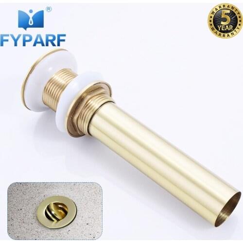FYPARF Sink Drain Stopper Brass Bathroom Basin Sink Vanity Push Down Drain Cover Sink Plug Without Overflow Bathroom Accessories