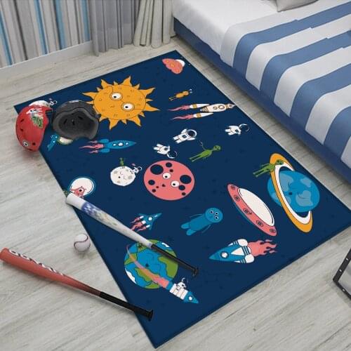 Animal Picture Baby Hand Print Carpet Baby Play Mat Fashion Children Carpet Dropshipping Non-Slip Children Safety Flannel Carpet