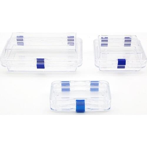 10pcs/Lot Hinged Display Container Acrylic Membrane Shockproof Jewelry/False Teeth Storage Box
