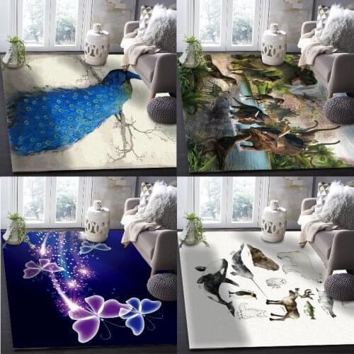Cartoon animal peacock Carpet area rug large carpet circle rug floor mat rugs for bedroom anime rug Kitchen carpet prayer mat
