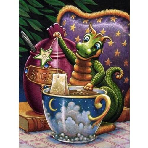 Square Diamond painting Cartoon dragon round Diamond Painting 5D Diamond Embroidery Cross Stitch wall Decoration mocaic craft