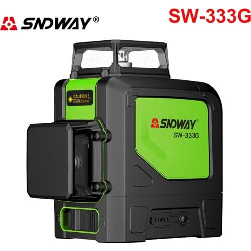 SNDWAY Laser Level 12 Lines 3D Self-Leveling 360 Horizontal And Vertical Cross Super Powerful Green Laser Level