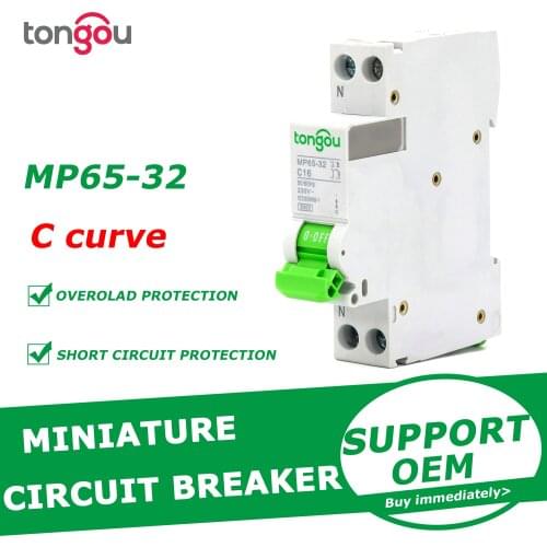 DPN 25A MCB 1P+N 110V 220V Curve C AC Mini Circuit Breaker With 5 Years Warranty