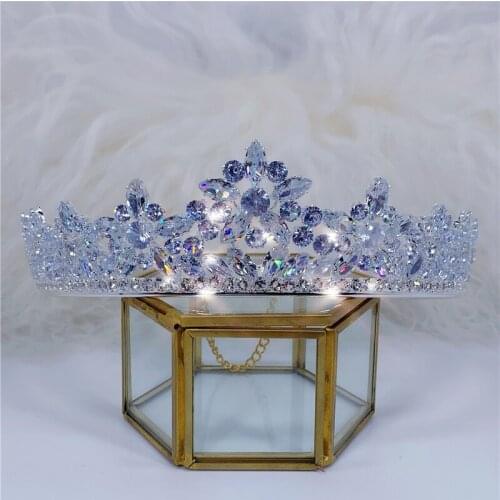 Fashion Crystal Wedding Headpieces Forehead Tiara Bridal Vintage Crowns Baroque Rhinestone Bandana Birthday Party Hair Jewelry