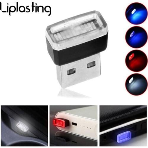 NEW Car USB LED Atmosphere Lights Decorative Lamp Emergency Lighting Universal PC Portable Plug and Play Red/Blue/White