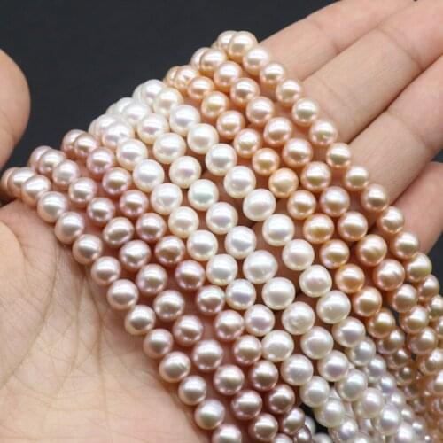 New natural freshwater pearls flawless 7-8MM AAA loose beads 15 "DIY