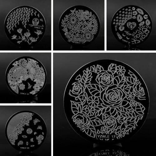 1 Pc 30 Designs Optional Nails Stamping Plate Lace Negative Space Leaves Flowers Nail Art Template Tools Accessories