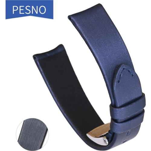 PESNO Spun Silk Watch Band Calf Skin Genuine Leather Wrist Watch Belt Suitable for Vacheron Constantin Patrimony 81530/81590