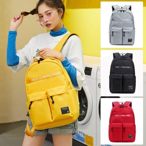 2020 new Fashion backpack women shoulder bag large capacity school bag for teenage girls light ladies travel yellow backpack