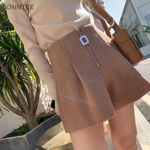 Shorts Women Autumn Chic Solid Fashion Elegant All-match Aesthetic Stylish Harajuku Spring Short New Vintage Plus Size 3XL Charm