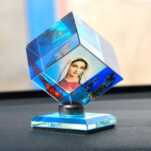 Special Offer -BEST gift Catholicism Christianity Holy Mary Mother of God Jesus Christ 3D Crystal Magic cube decoration statue