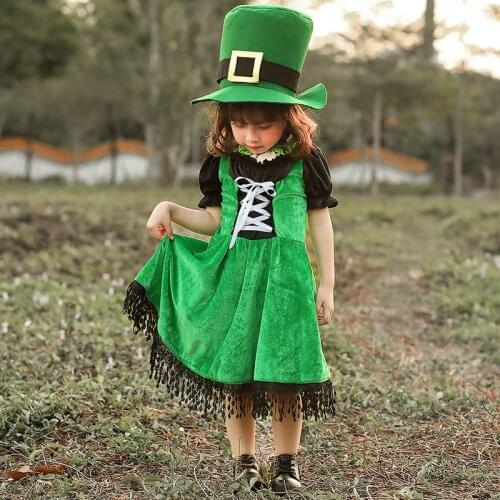 Umorden Fantasia Halloween Costumes for Girls Kids Child Irish Folk Dance Dress St Patrick Day Elf Leprechaun Costume Cosplay