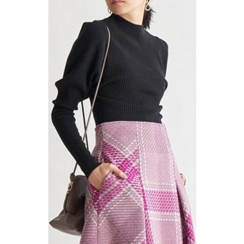 Japanese Simple Striped Base Bottoming Pullovers O-neck Long Sleeve Solid Knitted Sweaters2021 Autumn Winter Chic Pull Femme